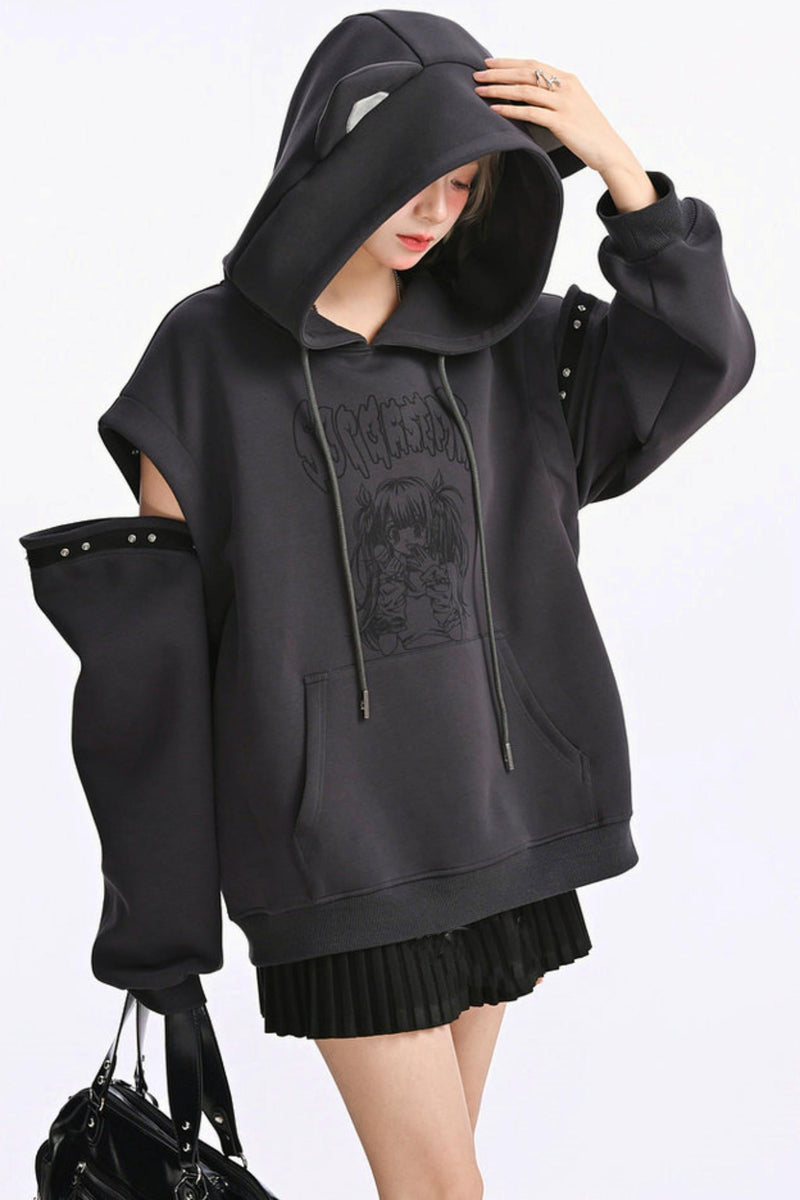 Sweet Dark Cut Hooded Top