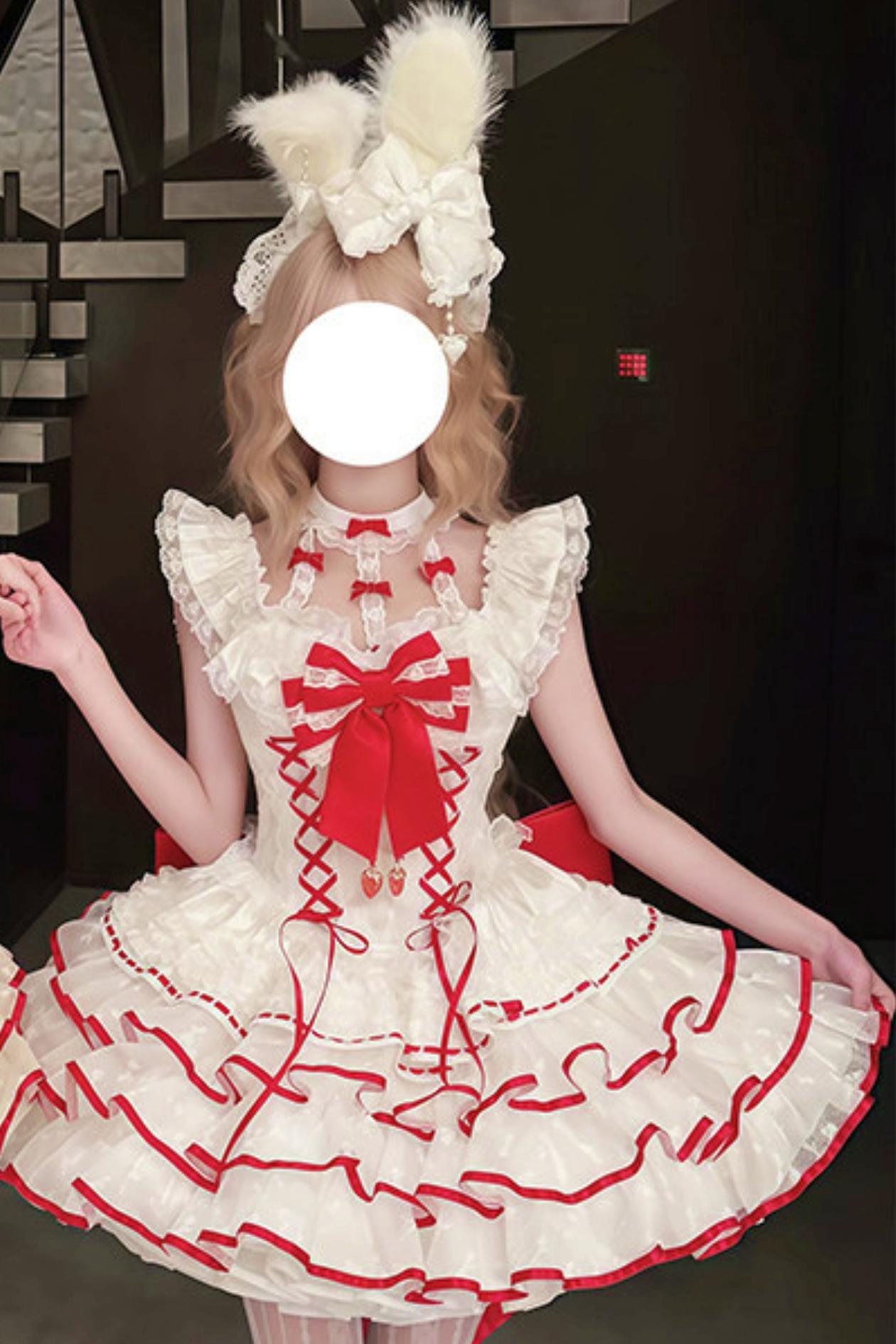 Cupid Strawberry Fairy Dress + Train Ribbon