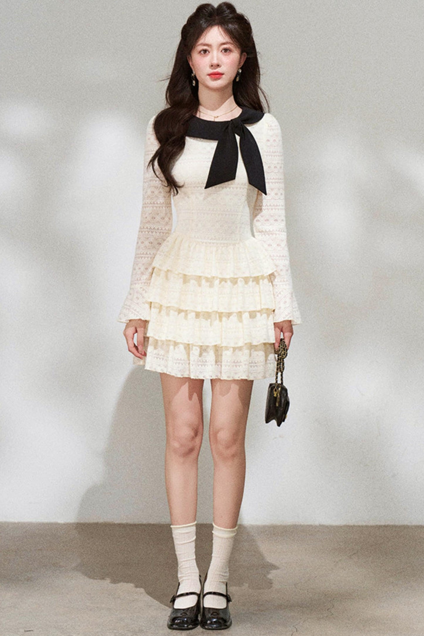 French Sweet Pure White Dress