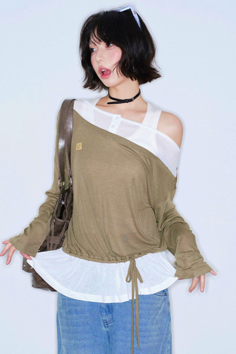 Asymmetrical Off Shoulder Top