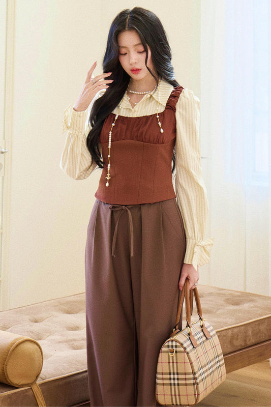 Retro Vest + Striped Shirt
