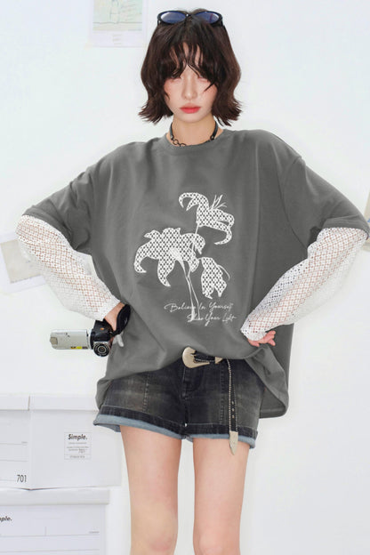 Shadow Weaving Lace Top