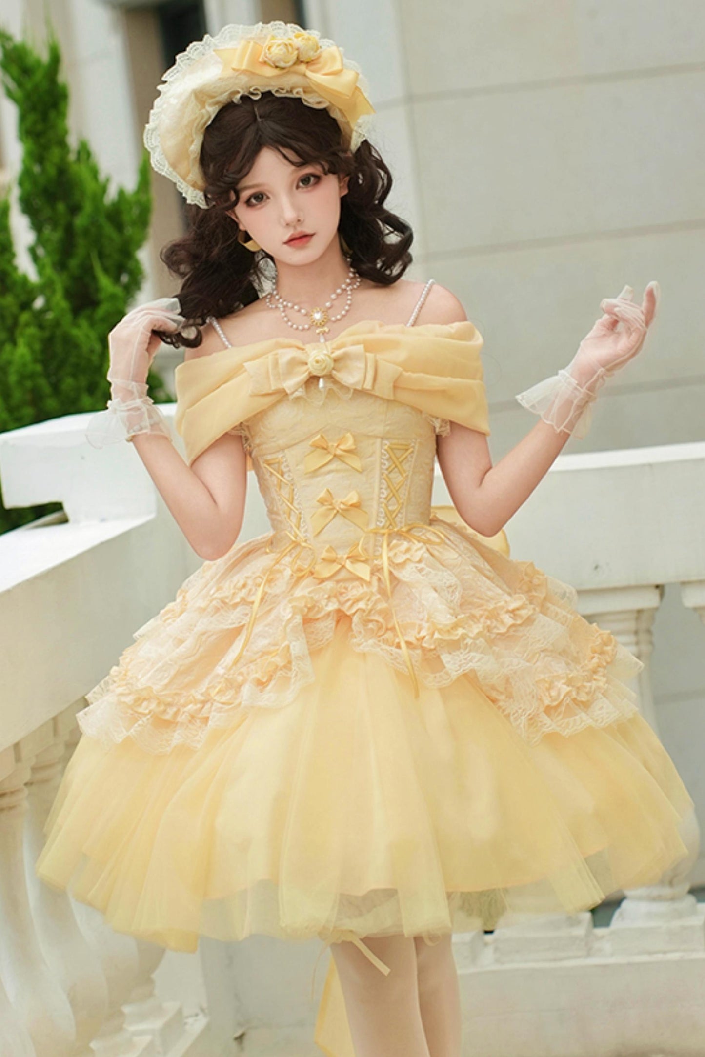 Flower Sweet Mesh Corset Lolita Set