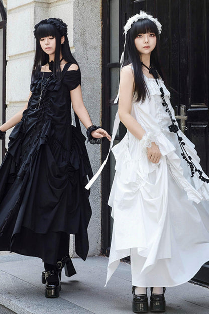 Adjustable Strap Pocket Long Dress