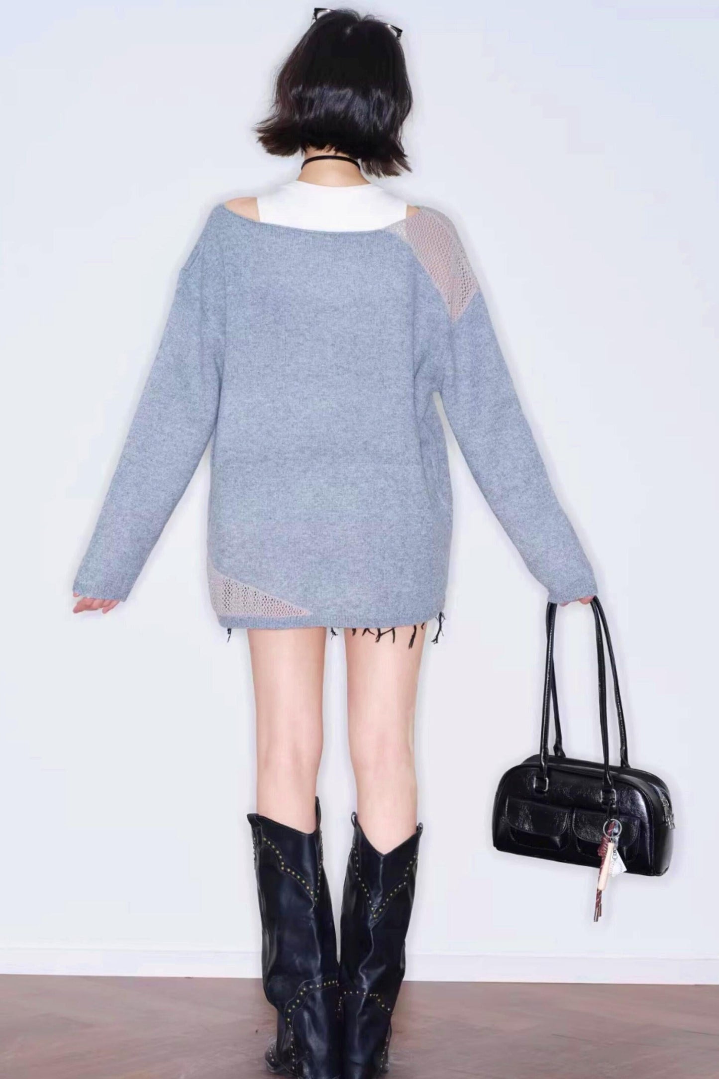 Hollow Out Off Shoulder Loose Top