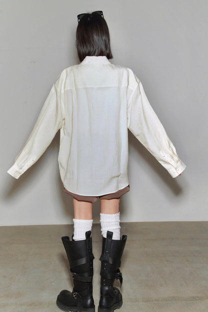 Cotton Linen Long Sleeve Blouse