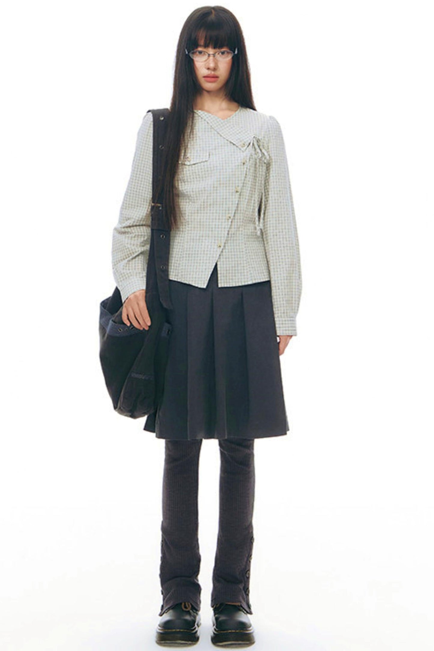 Y2k Small Checkered Shirt + Skirt