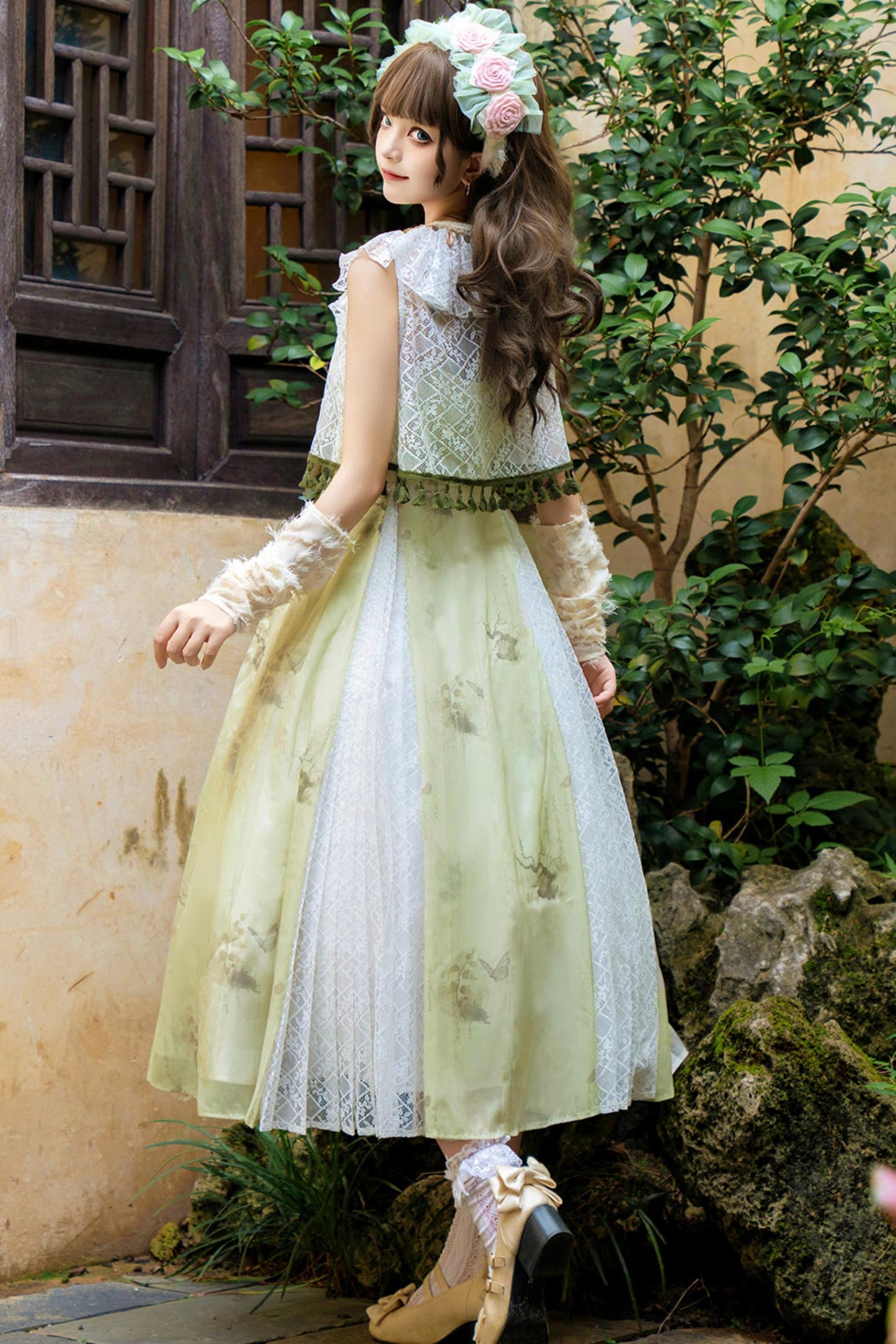 Sweet Resort Style Lolita Sand Dress Set