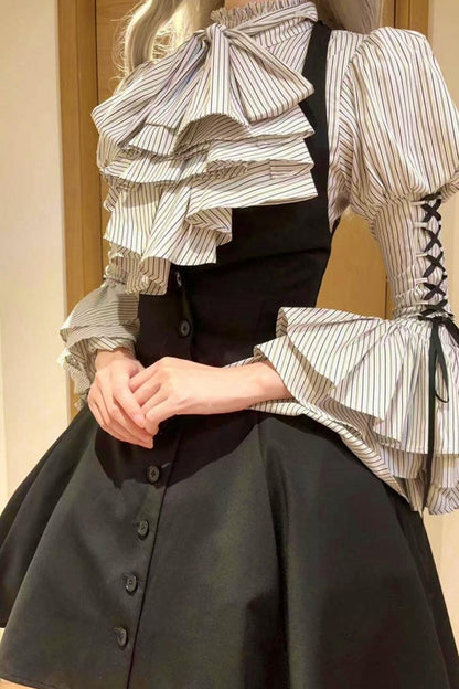 Princess Sleeve Gothic Striped Lolita Blouse