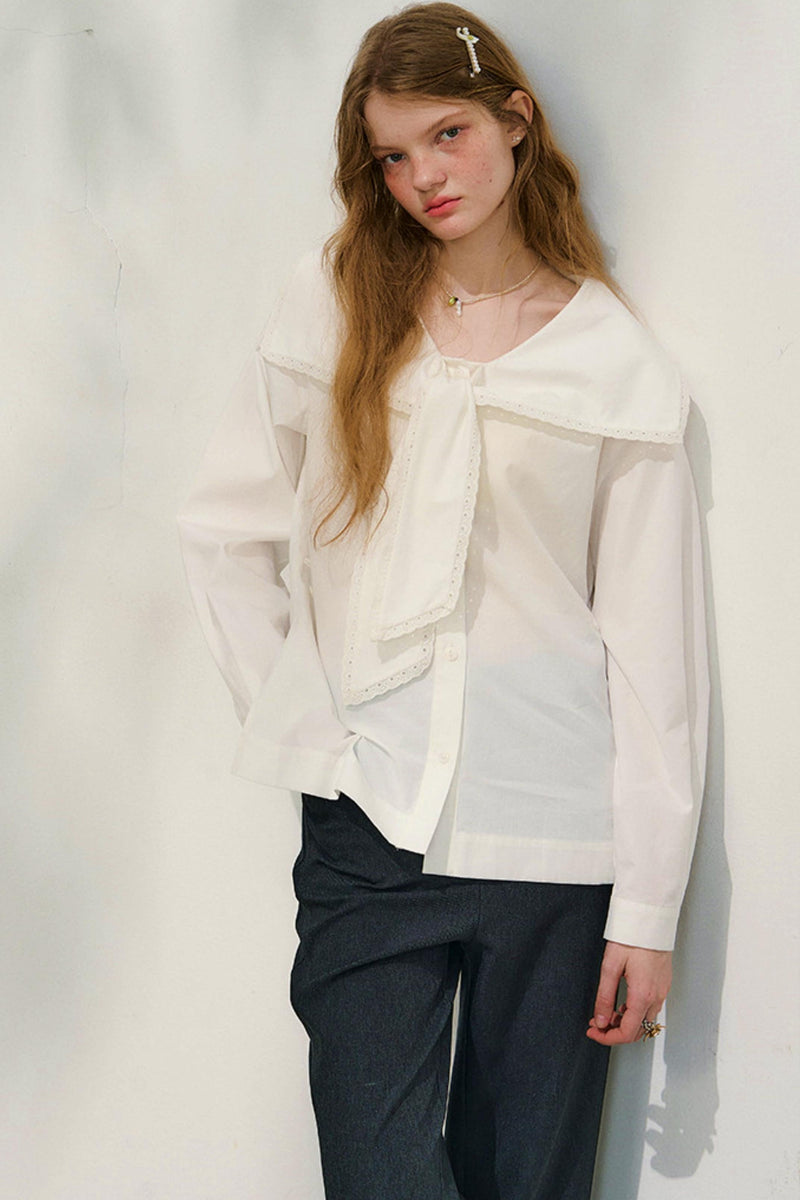 French Sailor Collar Blouse