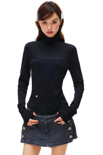 Slim Base Turtle Neck Top