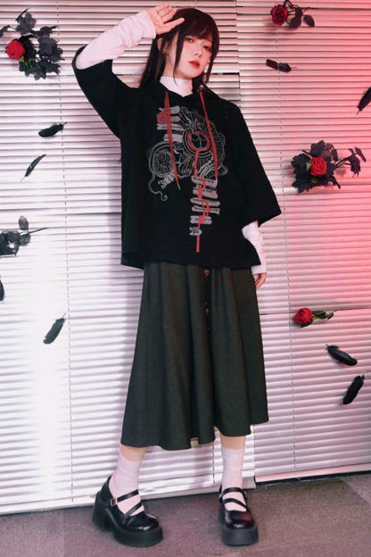 Bar Style Ruched High Neck Blouse