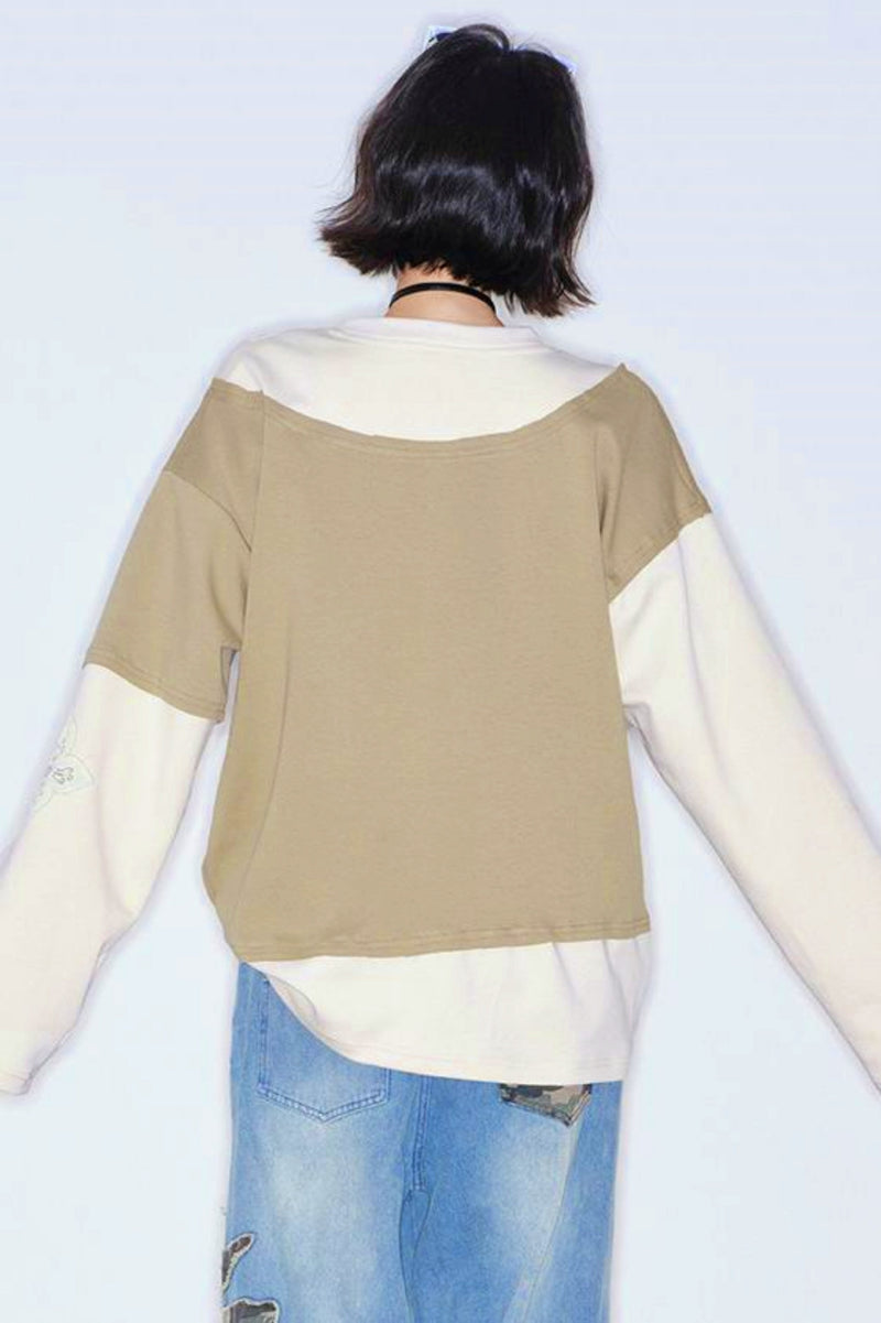 Gravity Hand-painted Color Block Top