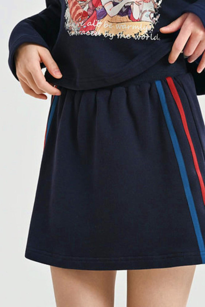Retro Anime Girl Design Polo Top + Skirt