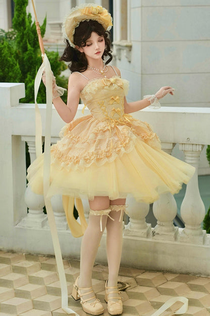 Flower Sweet Mesh Corset Lolita Set