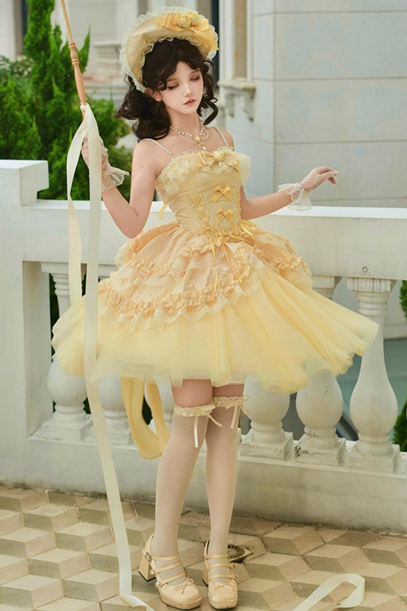 Flower Sweet Mesh Corset Lolita Set