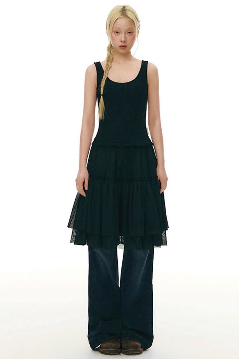 Y2k Tulle Vest Dress