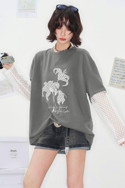 Shadow Weaving Lace Top