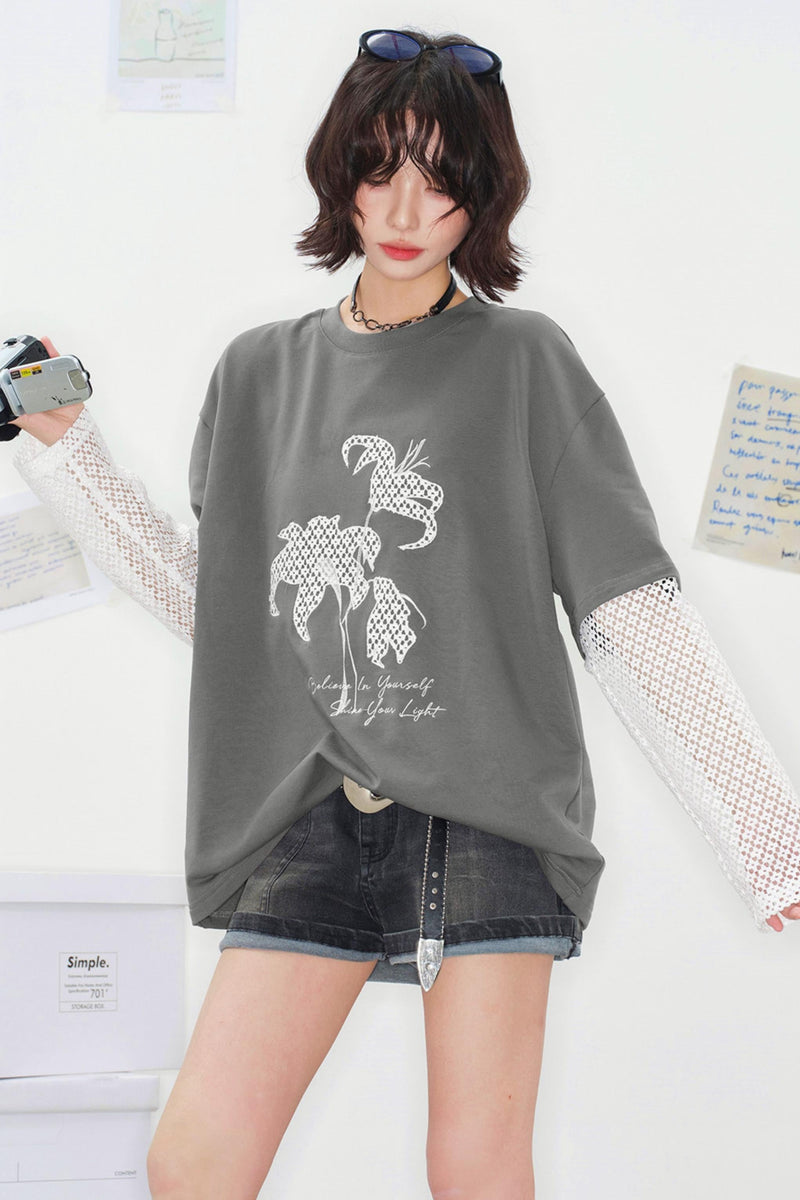 Shadow Weaving Lace Top