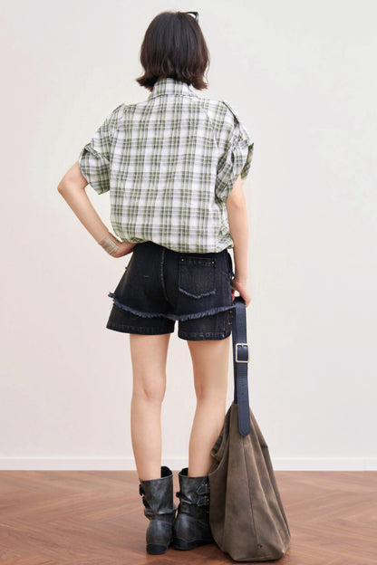 Retro Plaid Design Shirt