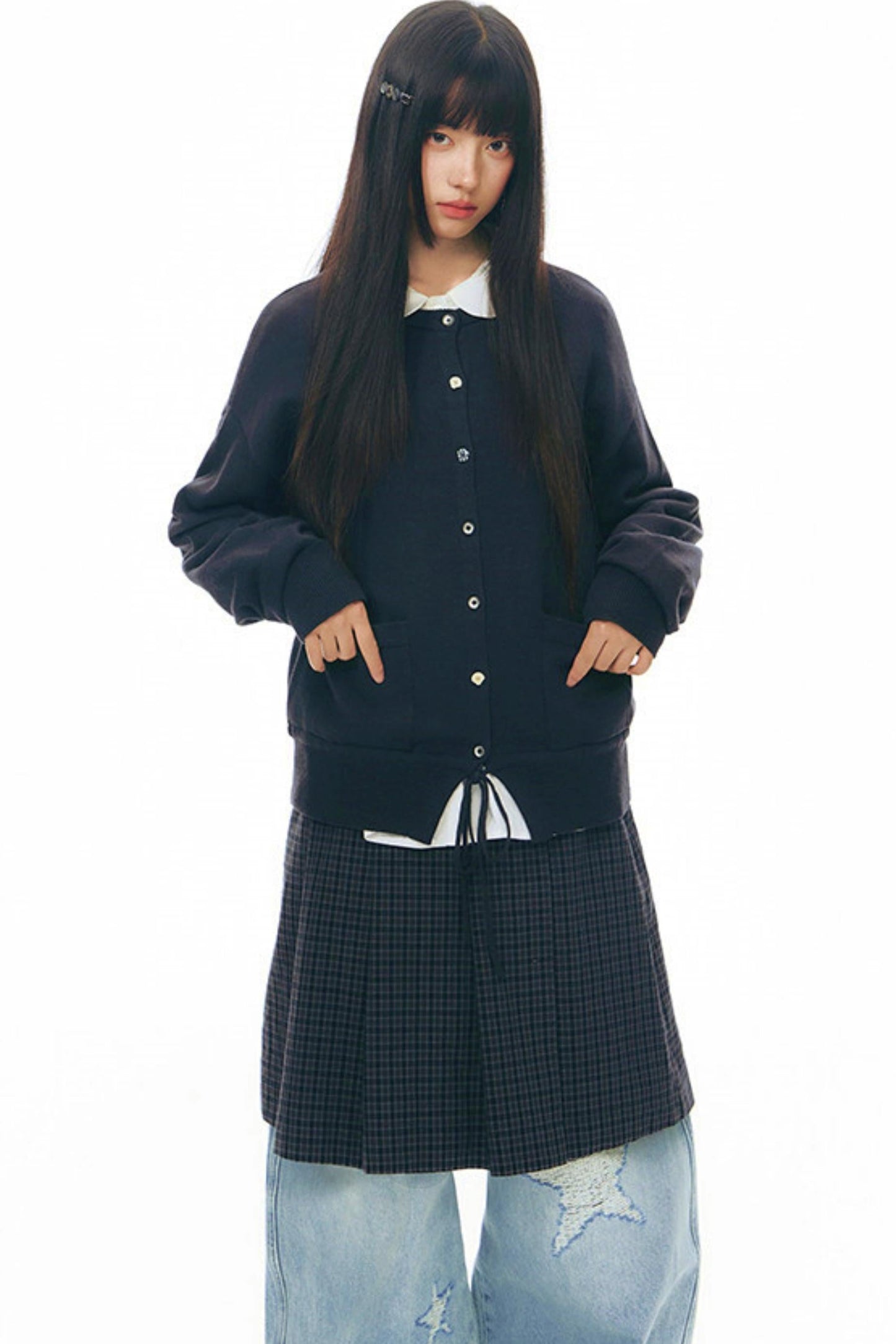 Drawstring Knit Cardigan