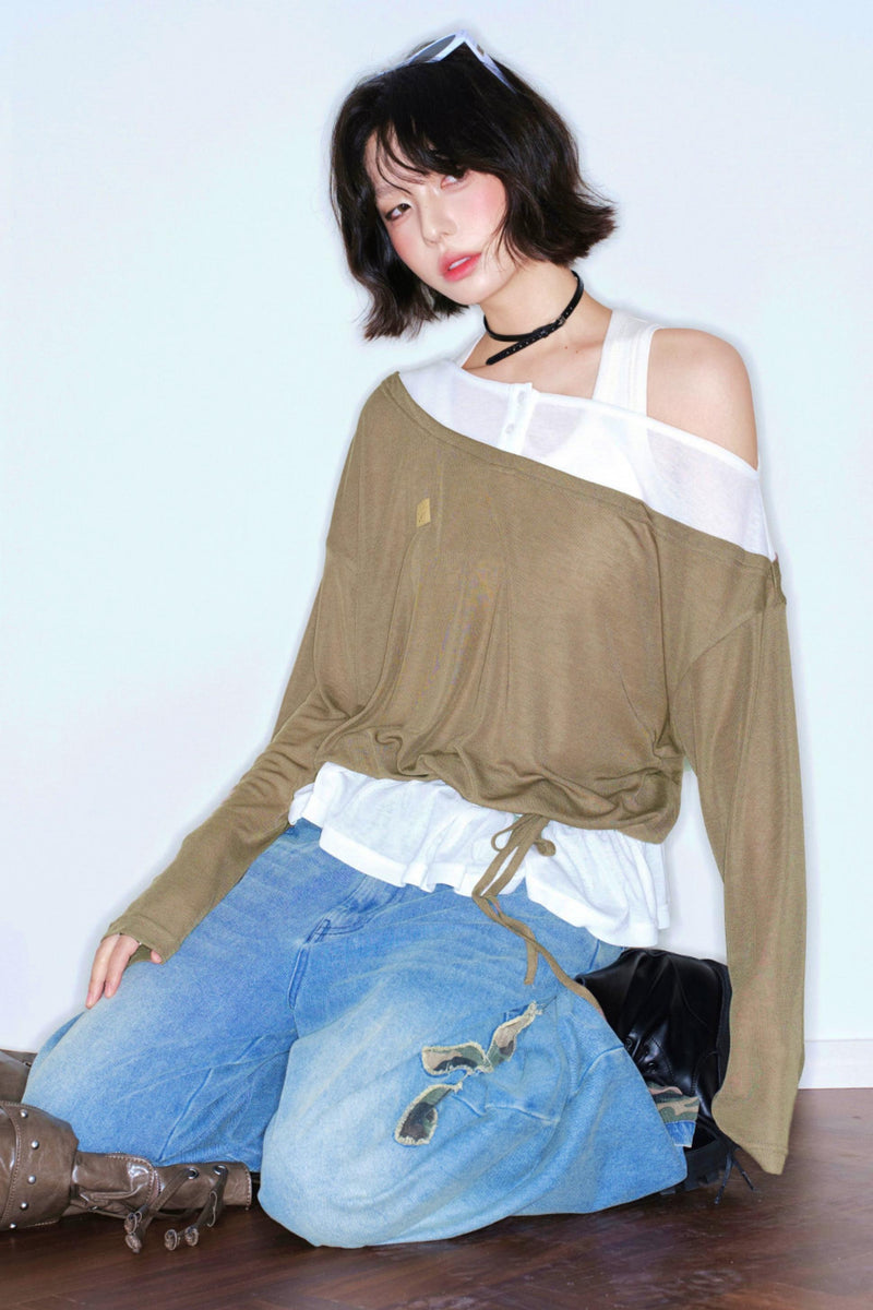Asymmetrical Off Shoulder Top