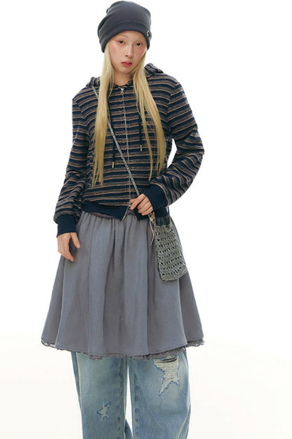 Lace Placket Top + Skirt