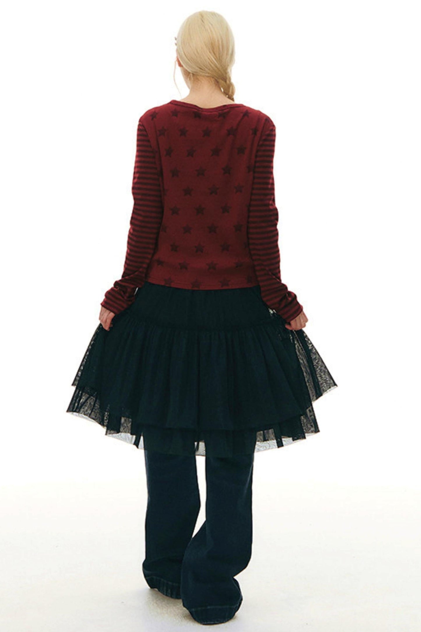 Star Striped Patchwork Top