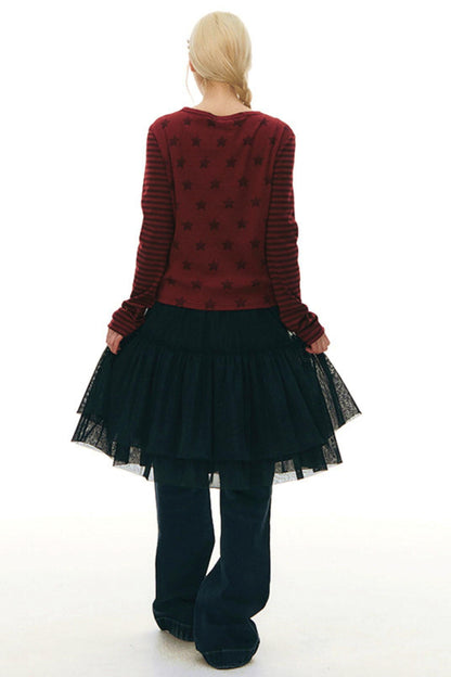 Star Striped Patchwork Top