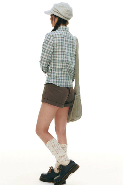 Plaid Y2k Fitted Top