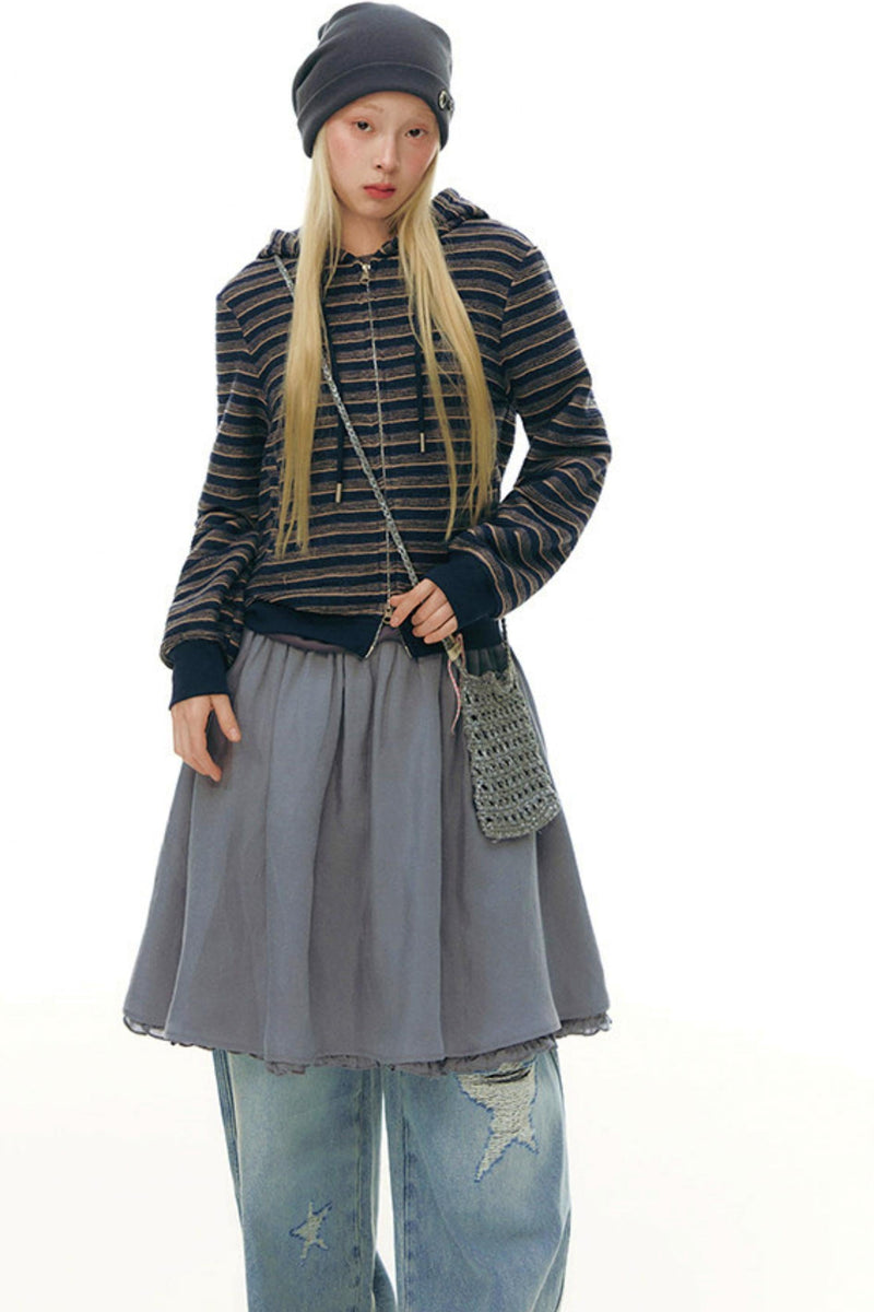 Lace Placket Top + Skirt