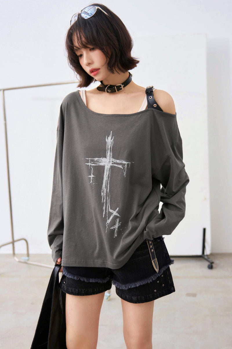 White Ashes Off-shoulder Top