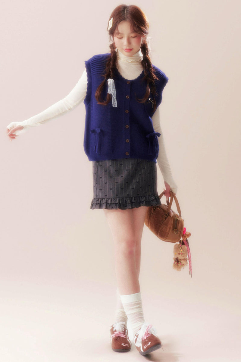 Moonlight Song Ribbon Knit Vest