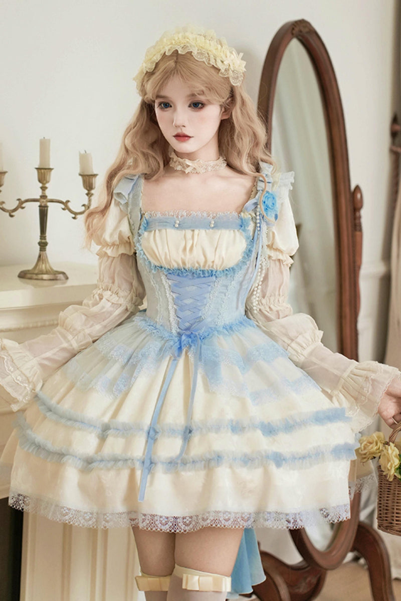 Square Neck Sea Salt Jumper Lolita Set