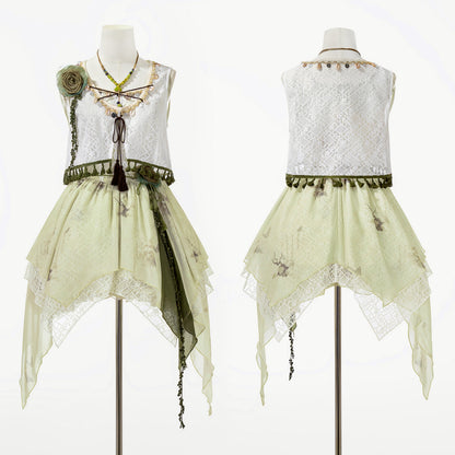 Sweet Resort Style Lolita Sand Dress Set