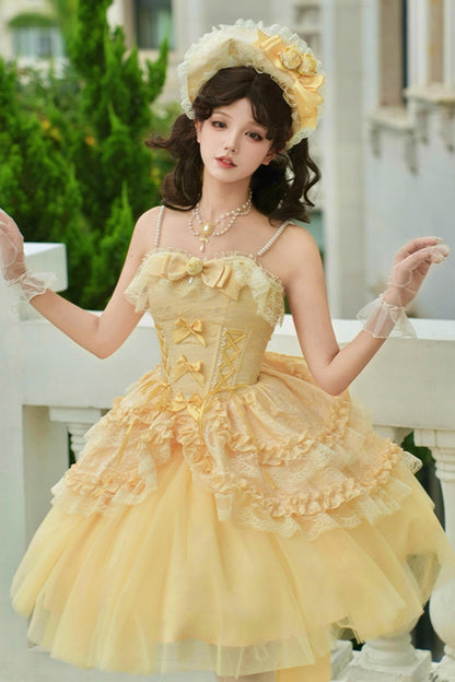 Flower Sweet Mesh Corset Lolita Set