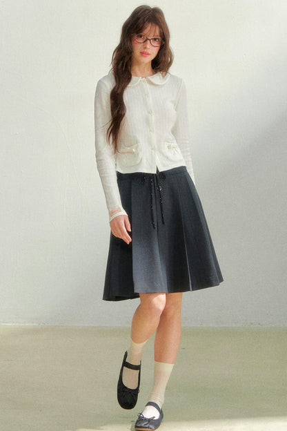 Printed Doll Collar Blouse + Pants