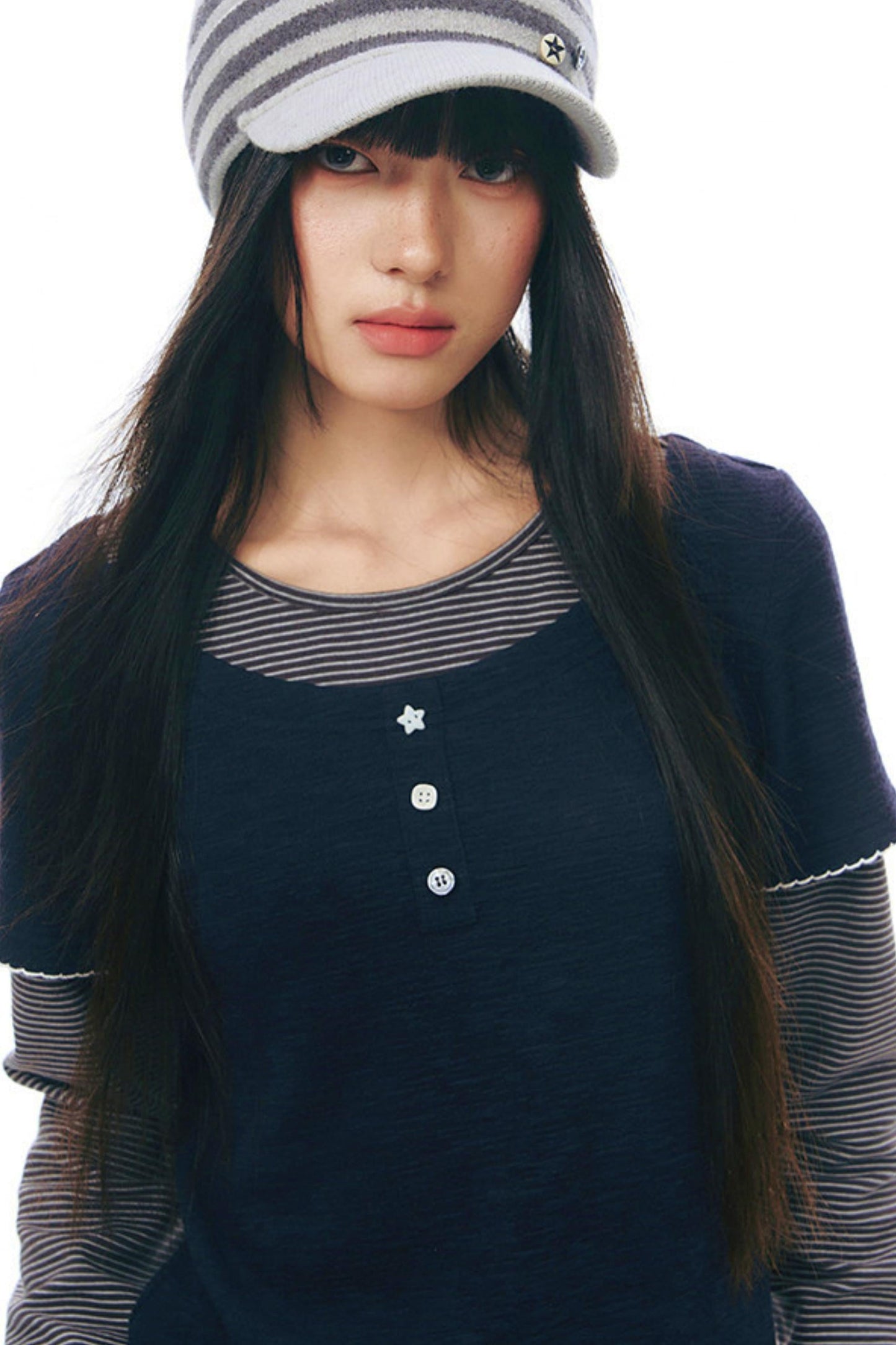 Contrast Color Layered Top