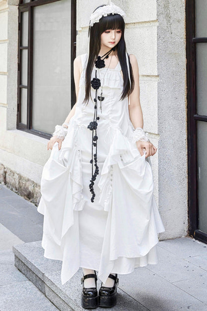 Adjustable Strap Pocket Long Dress