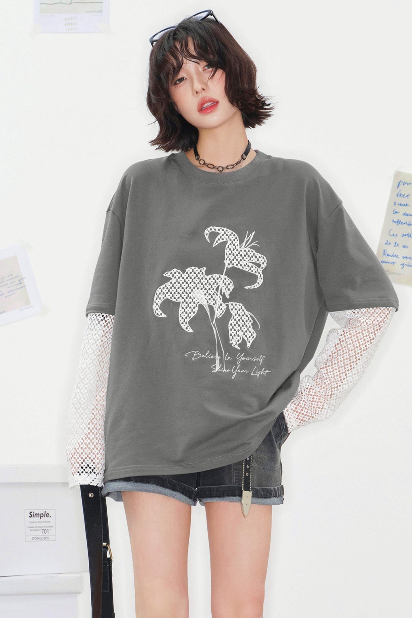Shadow Weaving Lace Top