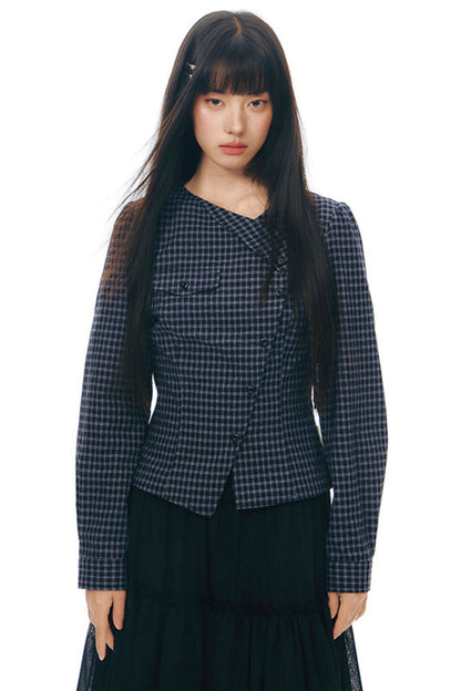 Y2k Small Checkered Shirt + Skirt