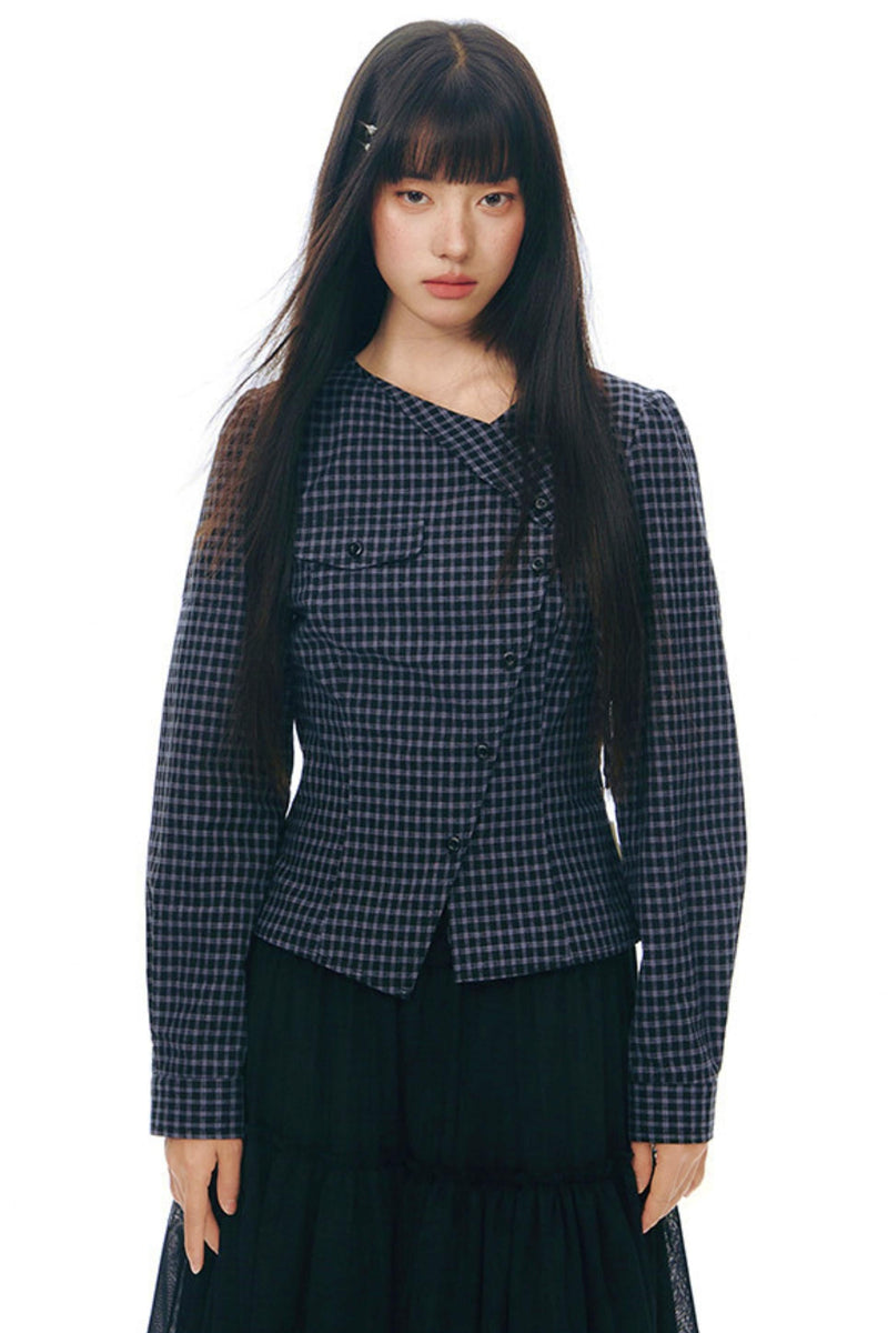 Y2k Small Checkered Shirt + Skirt