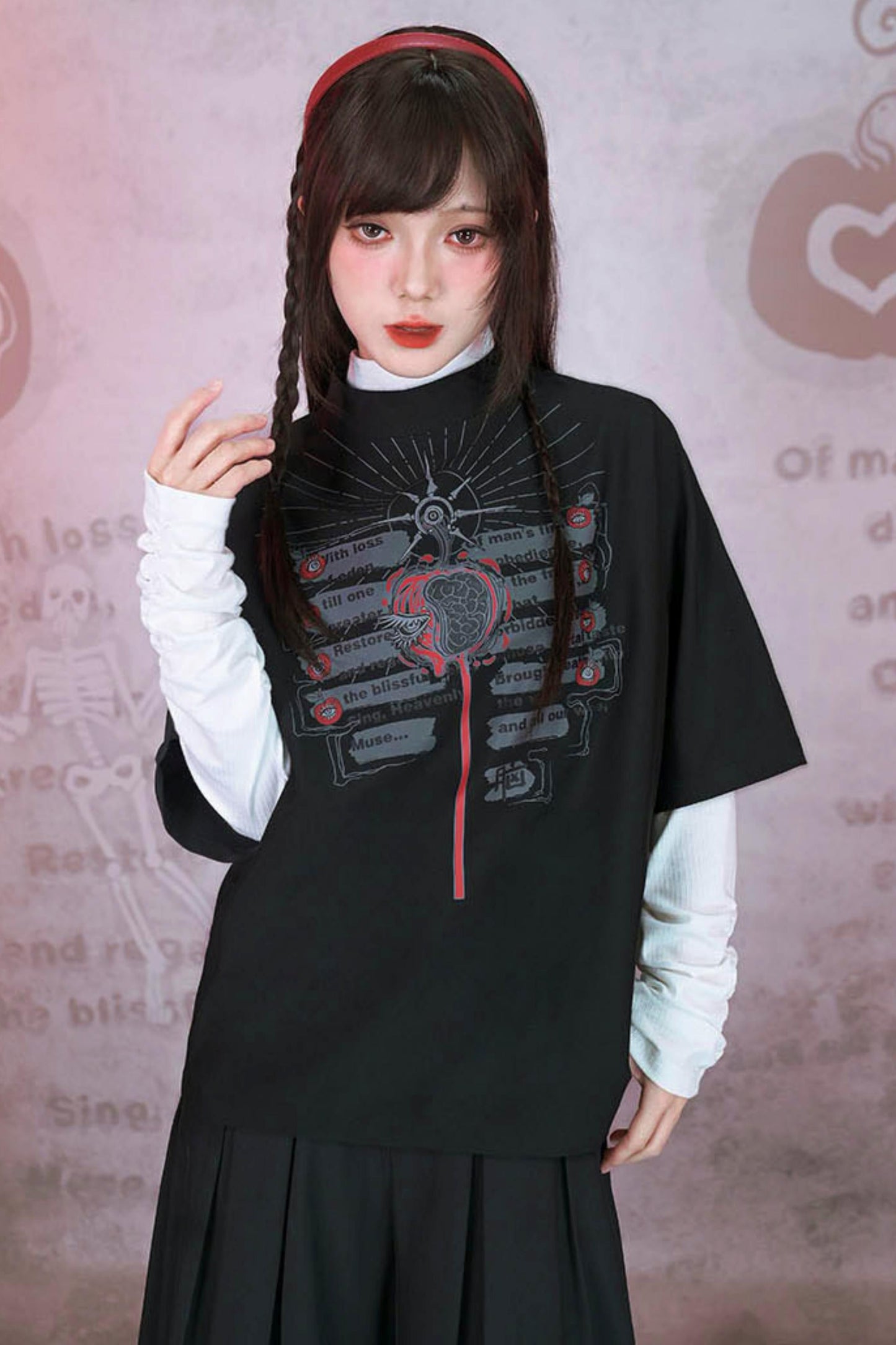 Bar Style Ruched High Neck Blouse