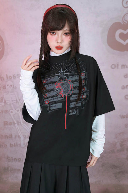 Bar Style Ruched High Neck Blouse