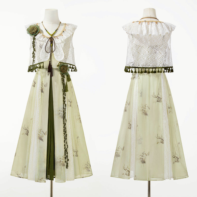 Sweet Resort Style Lolita Sand Dress Set