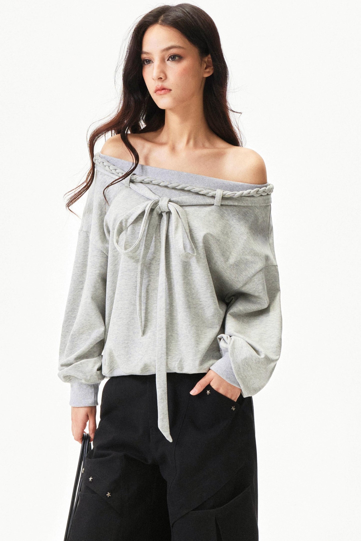 Retro Hand Knit One Shoulder Top