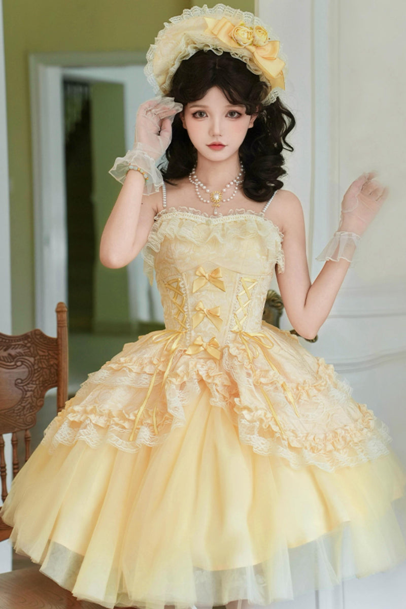 Flower Sweet Mesh Corset Lolita Set
