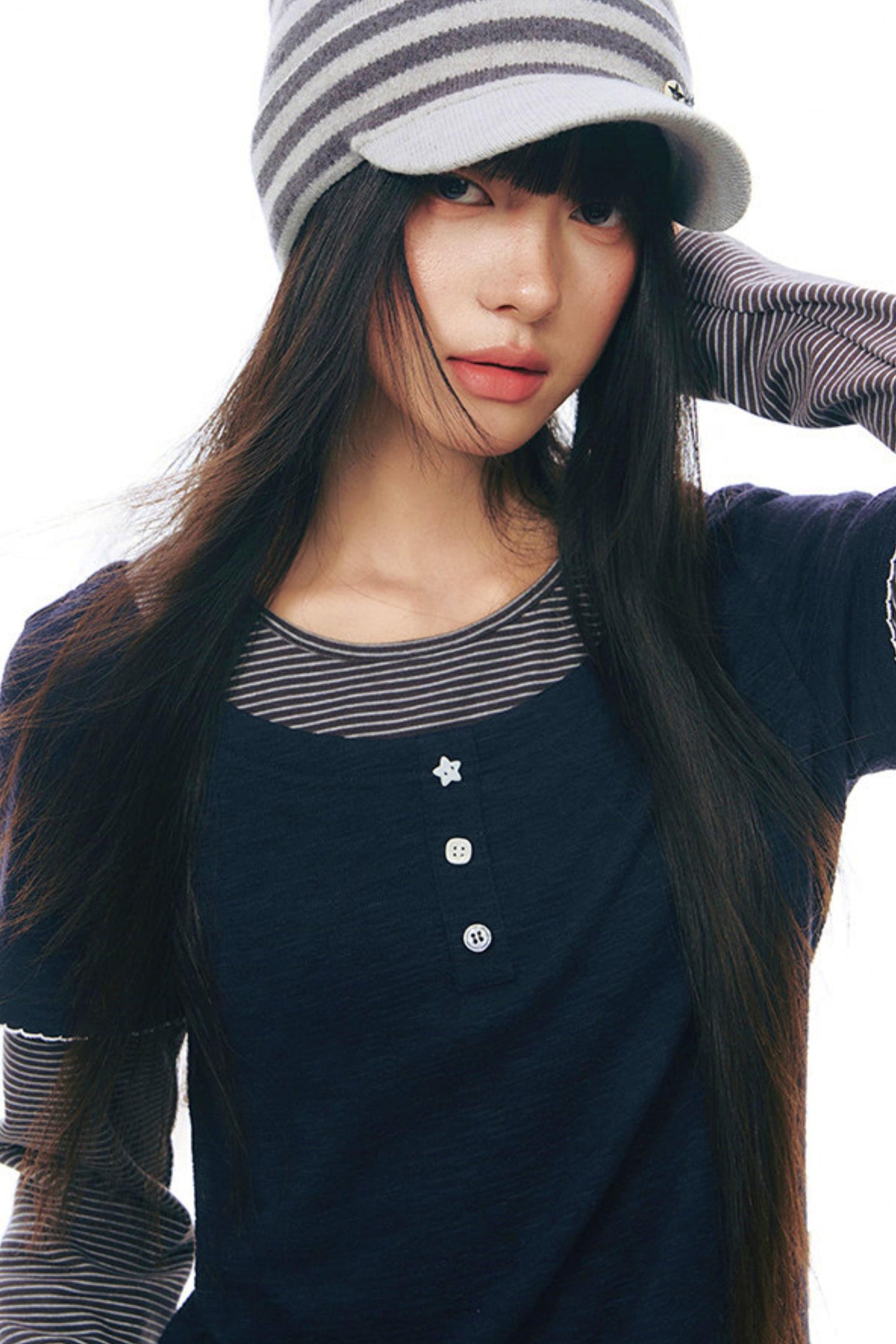 Contrast Color Layered Top