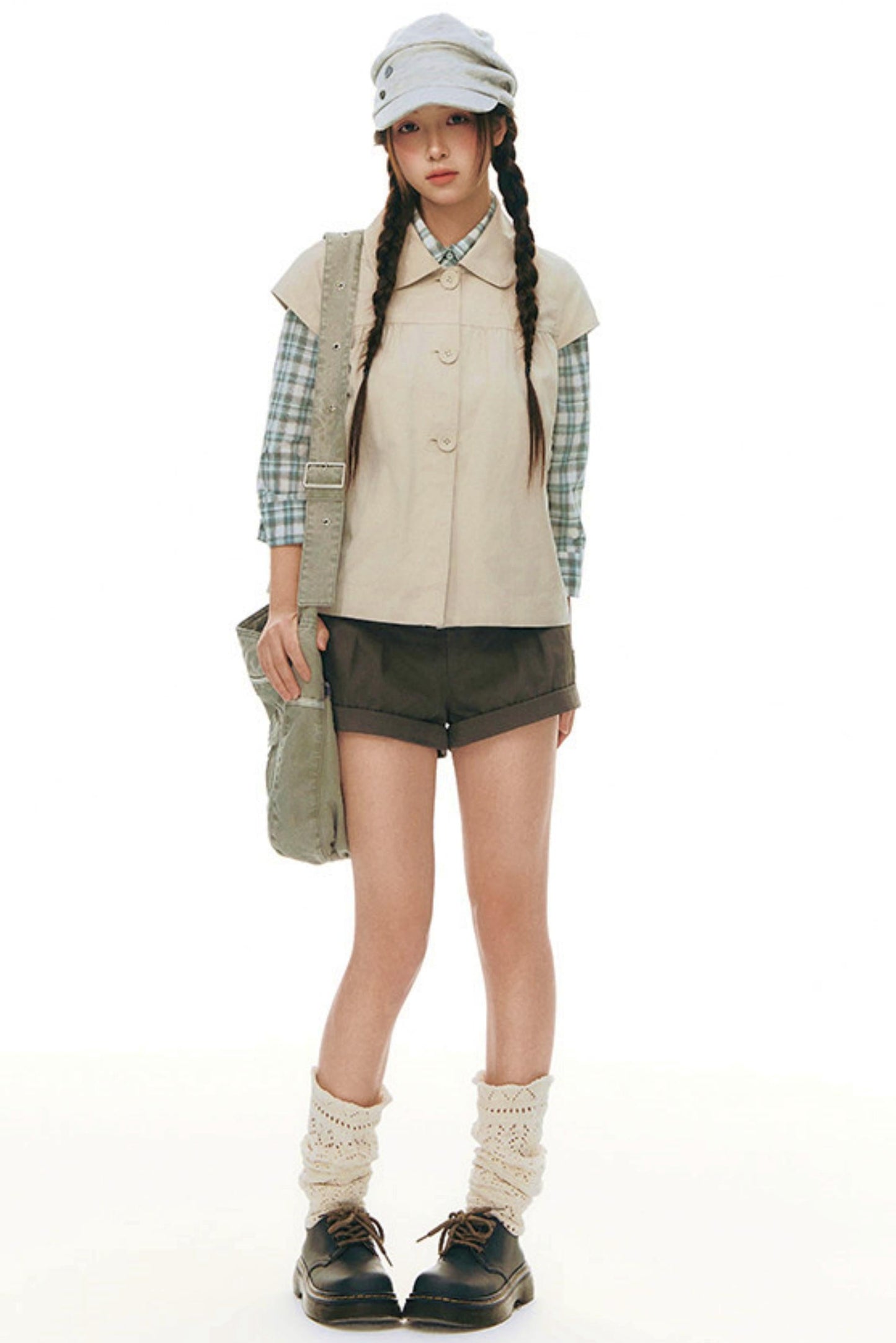 Doll Collar Flutter Sleeve Top