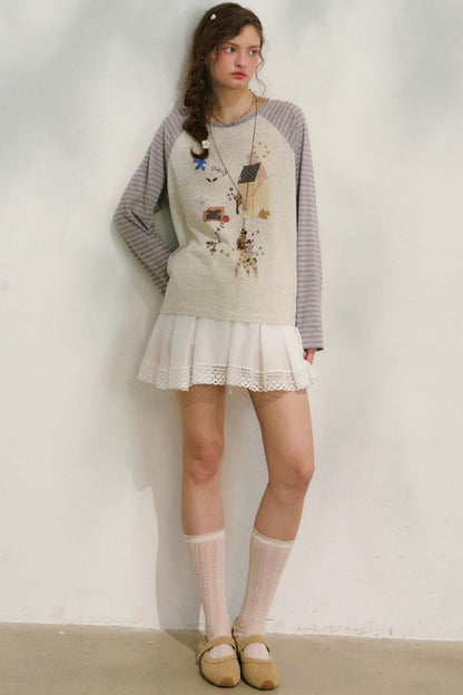 Striped Sleeve Retro Top